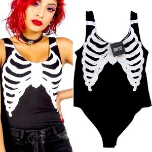 Iron Fist Bone In Bodysuit Women Color Black & White Size M